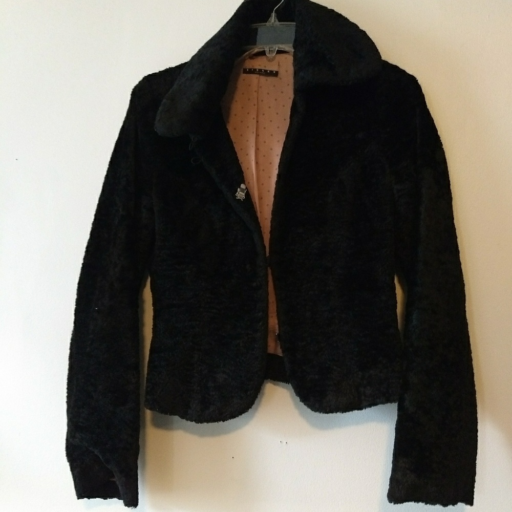 Sisley black fuzzy jacket size S